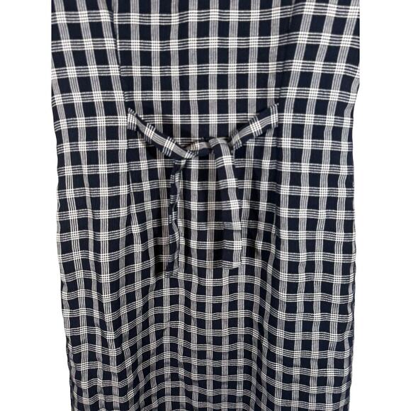 Vintage 90's Coco Bianco Prairie Dress Navy Blue Stripe Gingham Cottagecore - Picture 5 of 6